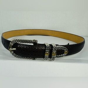 Vintage Brighton Brown Belt Women’s 28 Silver Brass Western Coastal Cowgirl